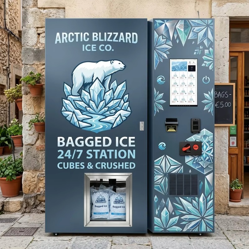 Bill Acceptor Vending - Hoge capaciteit 450kg ijsautomaat met geïntegreerde