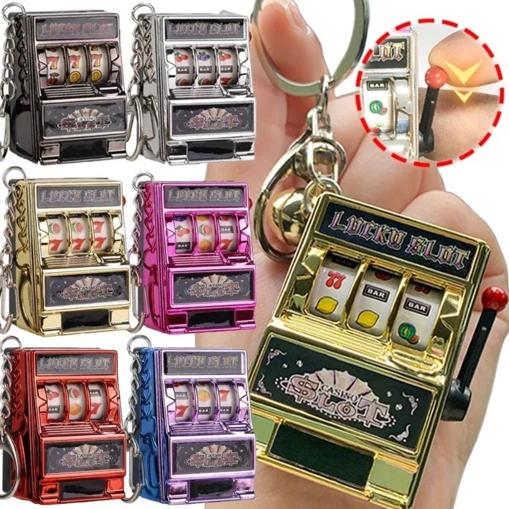 Fruit Slot Machine - Retro stressverlichter sleutelhangers muntenautomaat spelletjes sleutelhouder