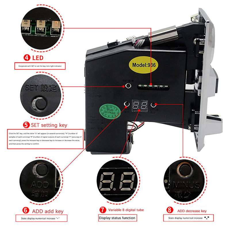 1Pc 616 Multi Coin Slot Accept - Coin Acceptor Selector recensie en prijs